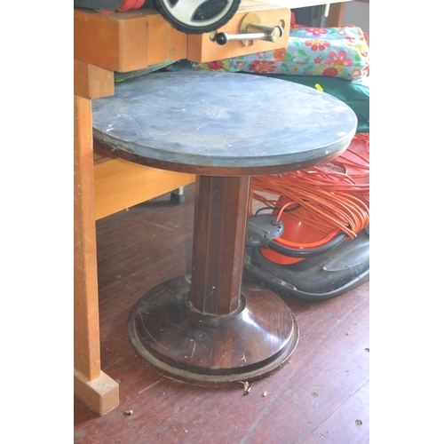 294 - Circular slate topped bistro table. D60cm H62cm