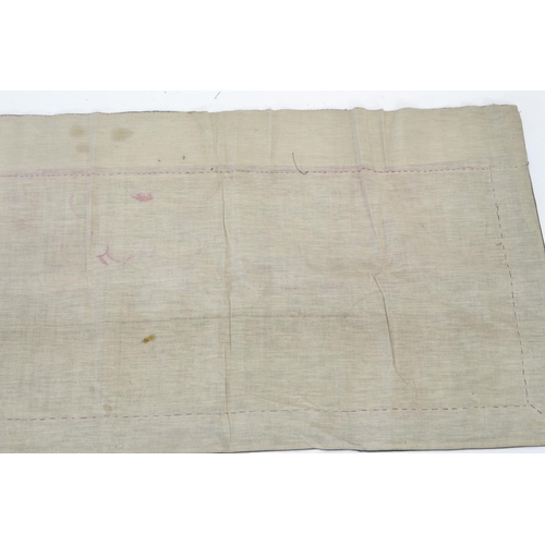 545 - Antique Chinese silk embroidered banner, with plum ground depicting traditional dragons, approx 182c... 