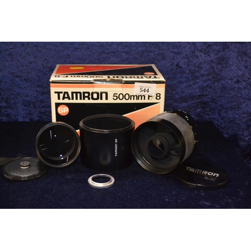 544 - Tamron 500mm F/8 Tele Macro Catadioptric Adaptall-2 Mount System lens with case & box, a Digital... 