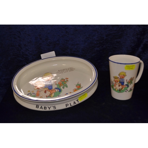 549 - Shelley Mabel Lucie Atwell 'Baby's Plate' & cup