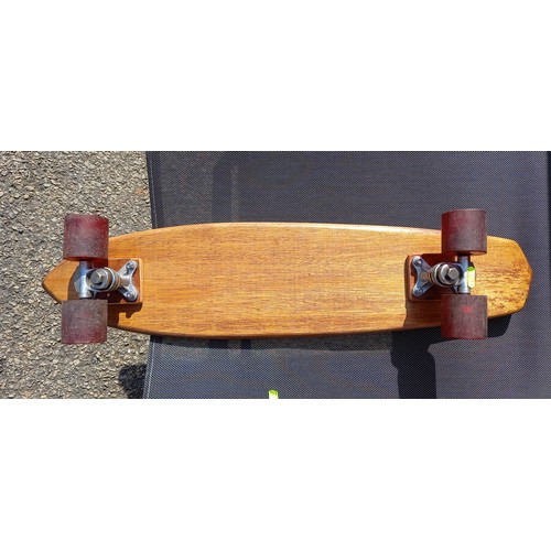 295 - Vintage oak 70's freestyle skateboard with Lotus fitments