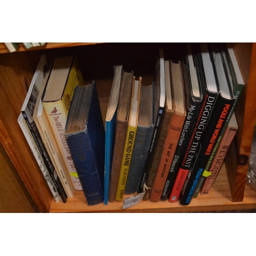 410 - Various books on shelf inc. archeology