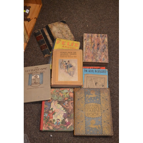 411 - Shelf of children's Books inc. Stories from the Tales of the Arabian Nights illustrated by Edmond Du... 