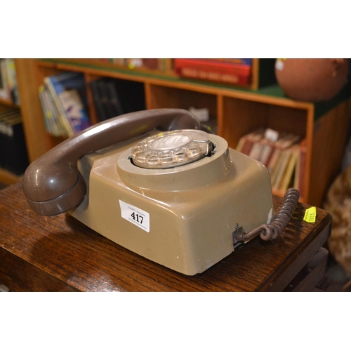 417 - Vintage GPO wall mounting rotary phone