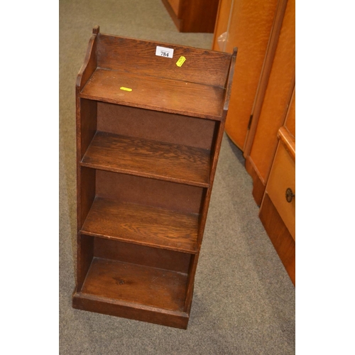 784 - Small oak bookshelf W31.5cm D14.5cm H80cm 