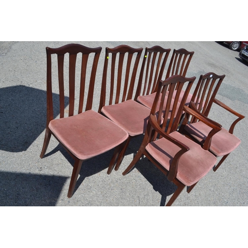 937 - 6 G Plan dining chairs inc. 2 carvers