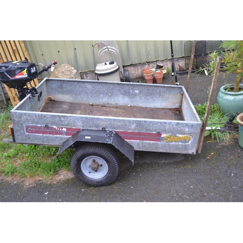 16 - Single axle trailer. W130cm L208cm