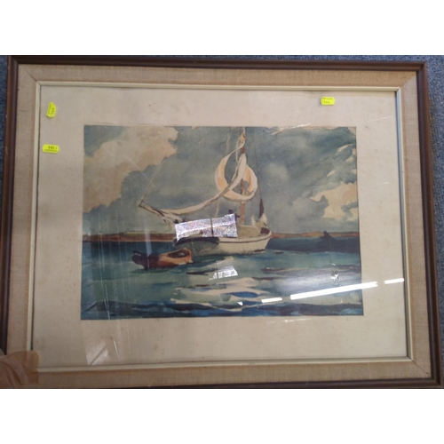 669 - 3 watercolours, inc. sailing boat & signed G Healey