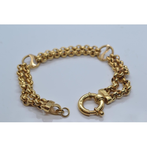 1 - Unoaerre 18ct gold belcher link bracelet with circular spacers, circumference 200mm, 20.4 grams