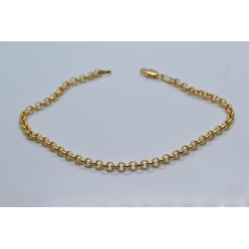 6 - 18ct gold cable link bracelet, circumference 190mm, 6.72 grams