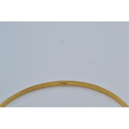 8 - 22ct gold bangle, inner diameter 64mm, 10.5 grams