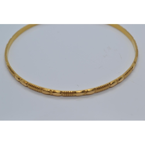 8 - 22ct gold bangle, inner diameter 64mm, 10.5 grams