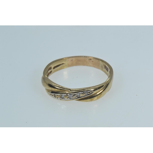 13 - 9ct gold & diamond ring, size Q1/2, 2.78 grams