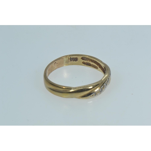 13 - 9ct gold & diamond ring, size Q1/2, 2.78 grams