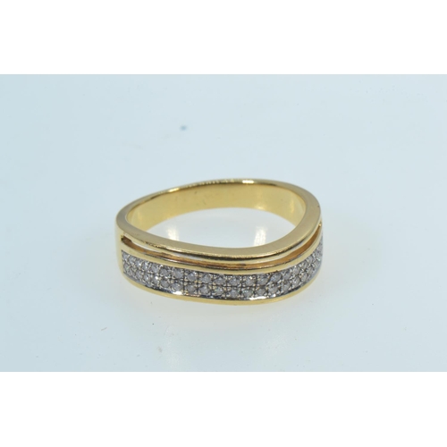 24 - Yellow metal & diamond dress ring, tests positive for 18ct gold, size S, 6.18 grams