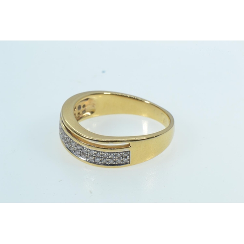 24 - Yellow metal & diamond dress ring, tests positive for 18ct gold, size S, 6.18 grams