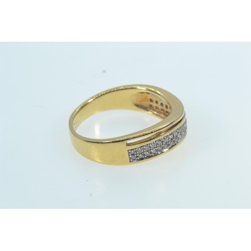 24 - Yellow metal & diamond dress ring, tests positive for 18ct gold, size S, 6.18 grams