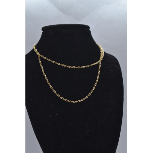 43 - Two 9ct gold neck chains, circumferences 400mm & 460mm respectively, gross weight 4.28 grams