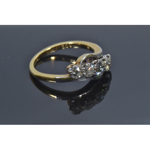 81 - 18ct gold, platinum & five stone diamond ring, size N1/2, 4.6 grams