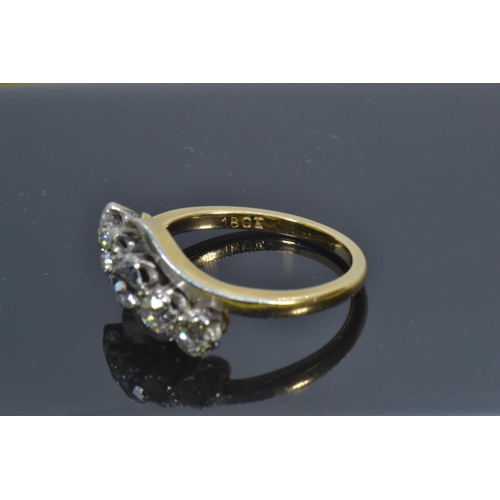 81 - 18ct gold, platinum & five stone diamond ring, size N1/2, 4.6 grams