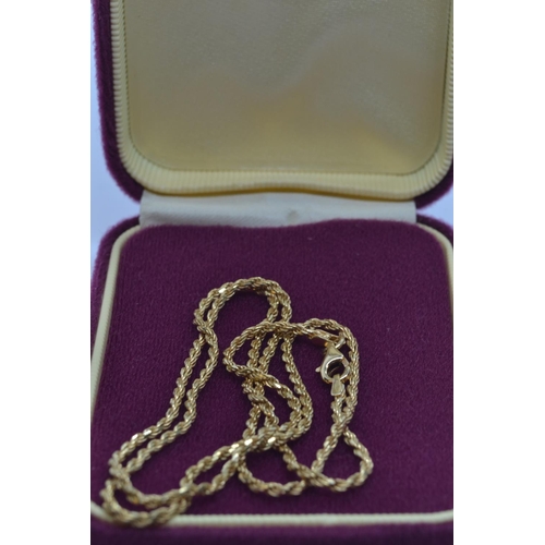 108 - 18ct gold rope twist neck chain, circumference 500mm, 8.8 grams