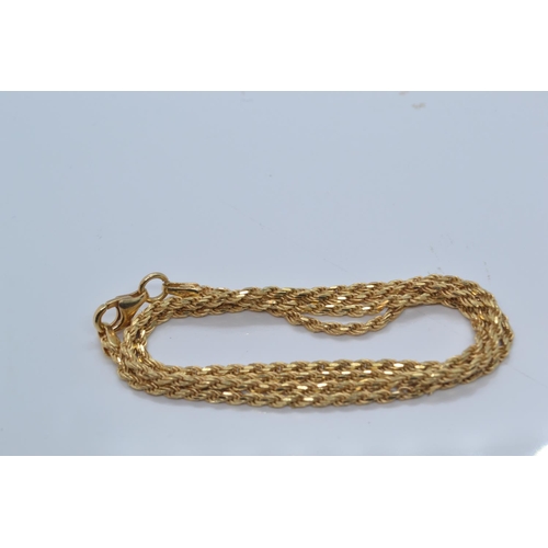 108 - 18ct gold rope twist neck chain, circumference 500mm, 8.8 grams