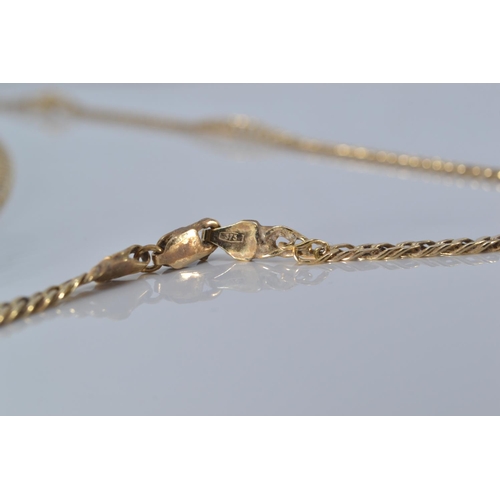 153 - 9ct gold neck chain, 70cm long, 11.5 grams