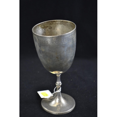 185 - Victorian silver presentation goblet, maker TS, London 1870, with inscription 'Tunbridge Wells Agric... 