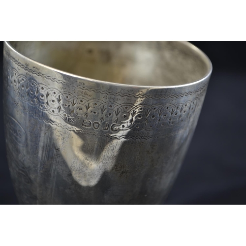 185 - Victorian silver presentation goblet, maker TS, London 1870, with inscription 'Tunbridge Wells Agric... 