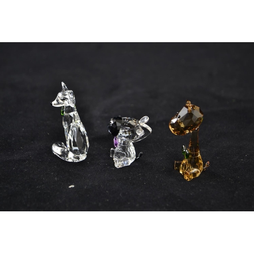 241 - Three Swarovski SCS loyalty gifts, including Giraffe 2018, Arctic Fox 2019 & Zebra 2021, nos. 54... 