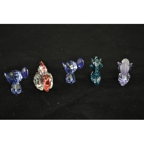 243 - Five Swarovski Lovlots Chinese zodiac figures, including two rats, rooster, horse & dragon, nos.... 