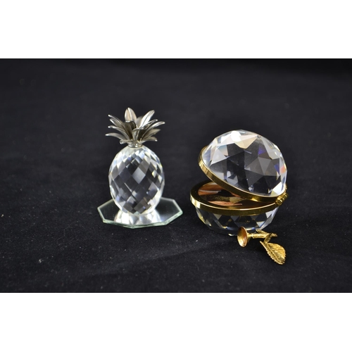 271 - Swarovski apple photo frame & small pineapple, A7504NR050001 & A7507NR060002 respectively, &... 