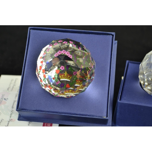 275 - Two Swarovski paperweights, including Marriage Prince William and Kate Middleton & Queen Elizabe... 