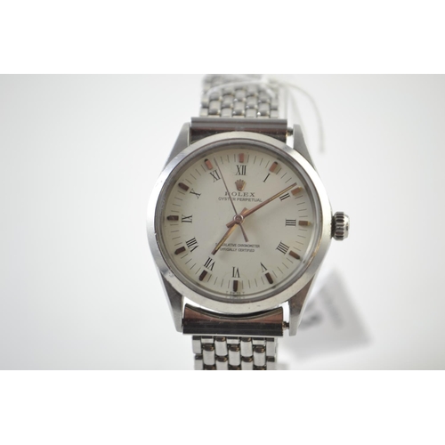 206 - Rolex Oyster Perpetual superlative chronometer stainless steel watch, case diameter 34mm, on later n... 