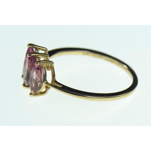 64 - 10ct gold & pink topaz ring, size O, 1.66 grams