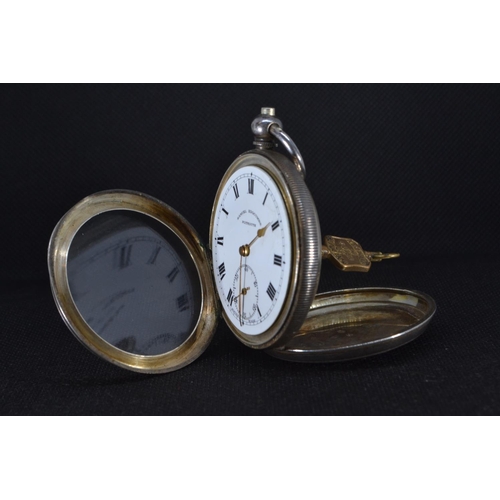 209 - Samuel Edgcumbe Plymouth silver cased open faced key wind pocket watch with subsidiary seconds, Lond... 