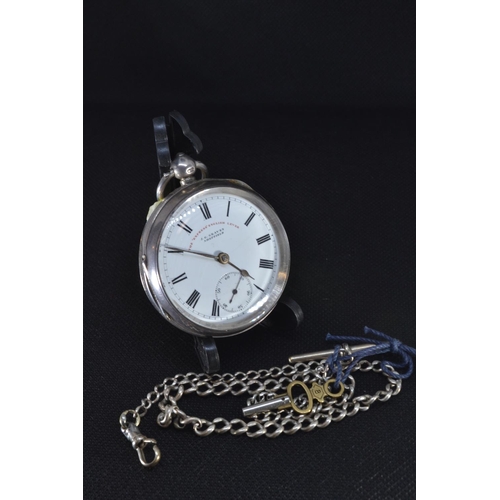 209 - Samuel Edgcumbe Plymouth silver cased open faced key wind pocket watch with subsidiary seconds, Lond... 