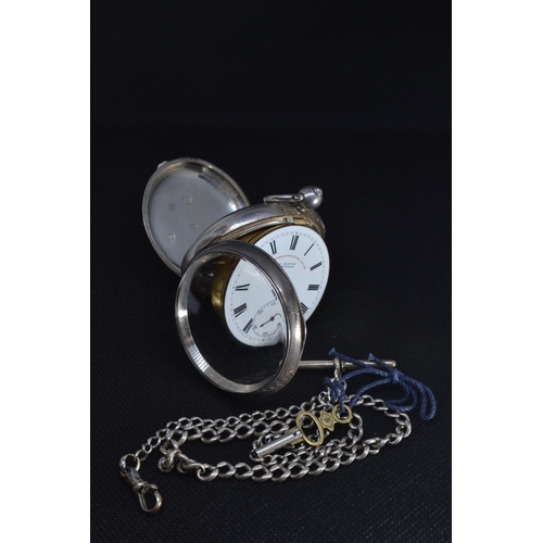 209 - Samuel Edgcumbe Plymouth silver cased open faced key wind pocket watch with subsidiary seconds, Lond... 