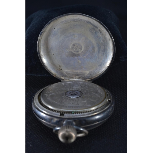 214 - Octanta silver cased open faced pocket watch, with enamel face, 8 days, Swiss made movement, marked ... 