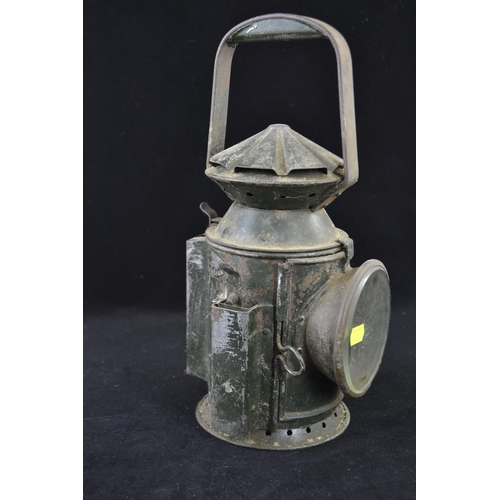 365 - Wakefields 1945, Birmingham railway lantern with original burner, height 32cm