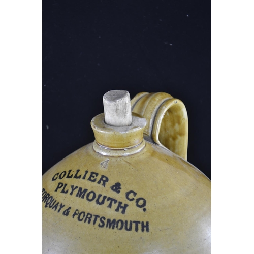 396 - Two stoneware jars, largest 'Collier & co. Plymouth Torquay and Portsmouth', height 51cm, smalle... 