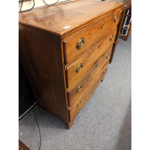 441 - Elm 4 drawer chest of drawers, 94.5cm x48 x ht 101.5cms