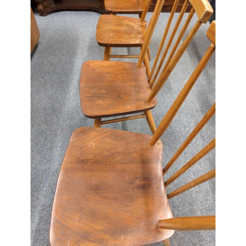 473 - Set of 4 Ercol stickback dining chairs