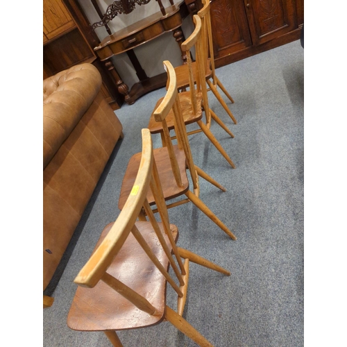 473 - Set of 4 Ercol stickback dining chairs