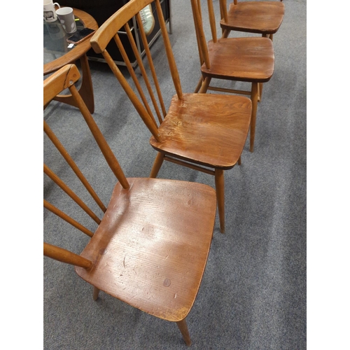 473 - Set of 4 Ercol stickback dining chairs