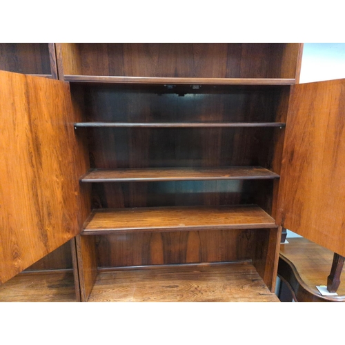 483 - Scandinavian style wall unit with upper & lower cupboards & 2 drawers. ht 181 cms, width 89.... 