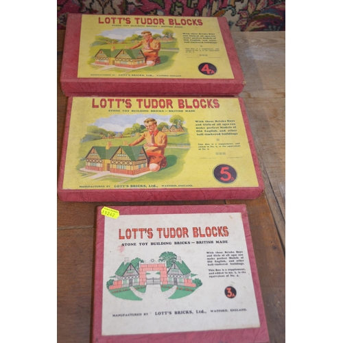 305 - 3 boxes of Lott's Tudor blocks, 3a, 4a, 5a.