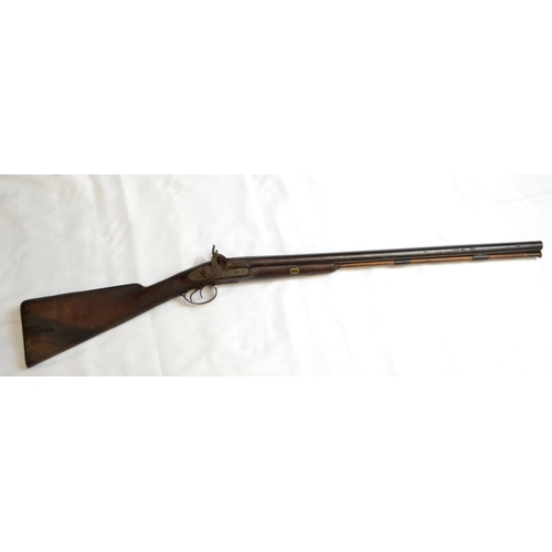 325 - C18/19 double barrel  percussion cap shotgun. inscribed D Egg, Pall Mall London between th... 