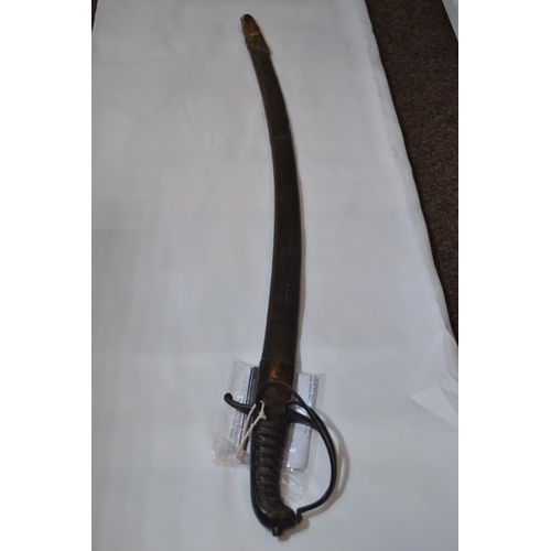 333 - Dutch style sword would have been issued to US marines  with scabbard, overall length 89cm