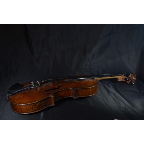 339 - Gebruder Placht violin, 1858, length 59cm, with bow